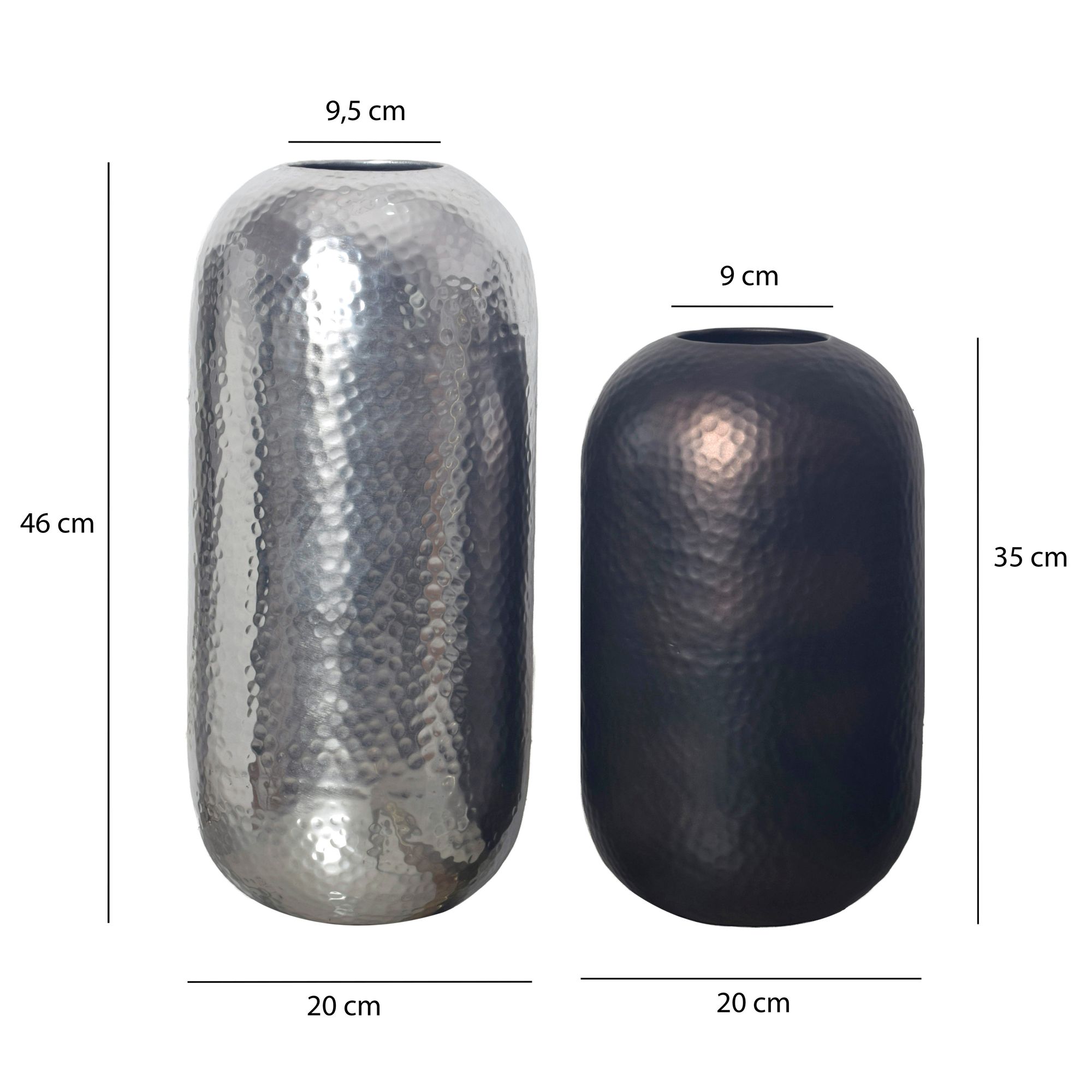 Tischvase Husnes Aluminium Silber