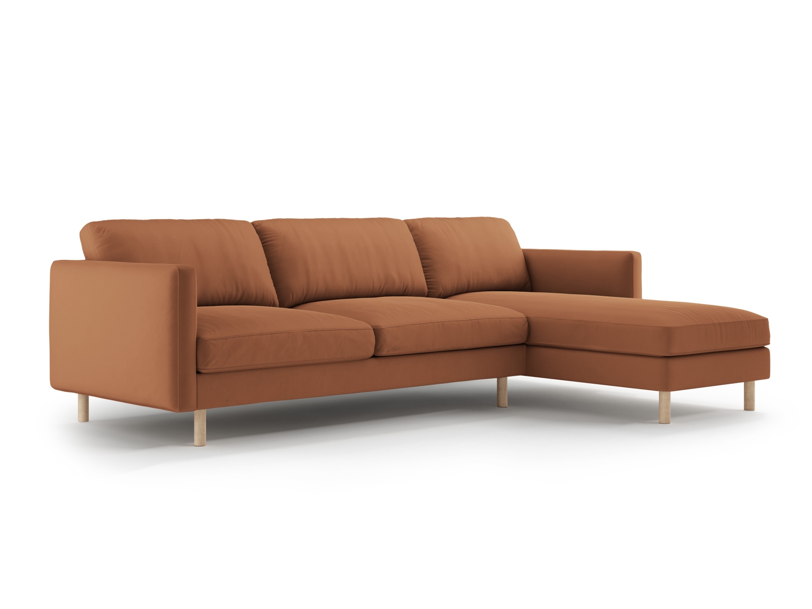 Micadoni Ecksofa Eden 4-Sitzer Rechts Samt Honig