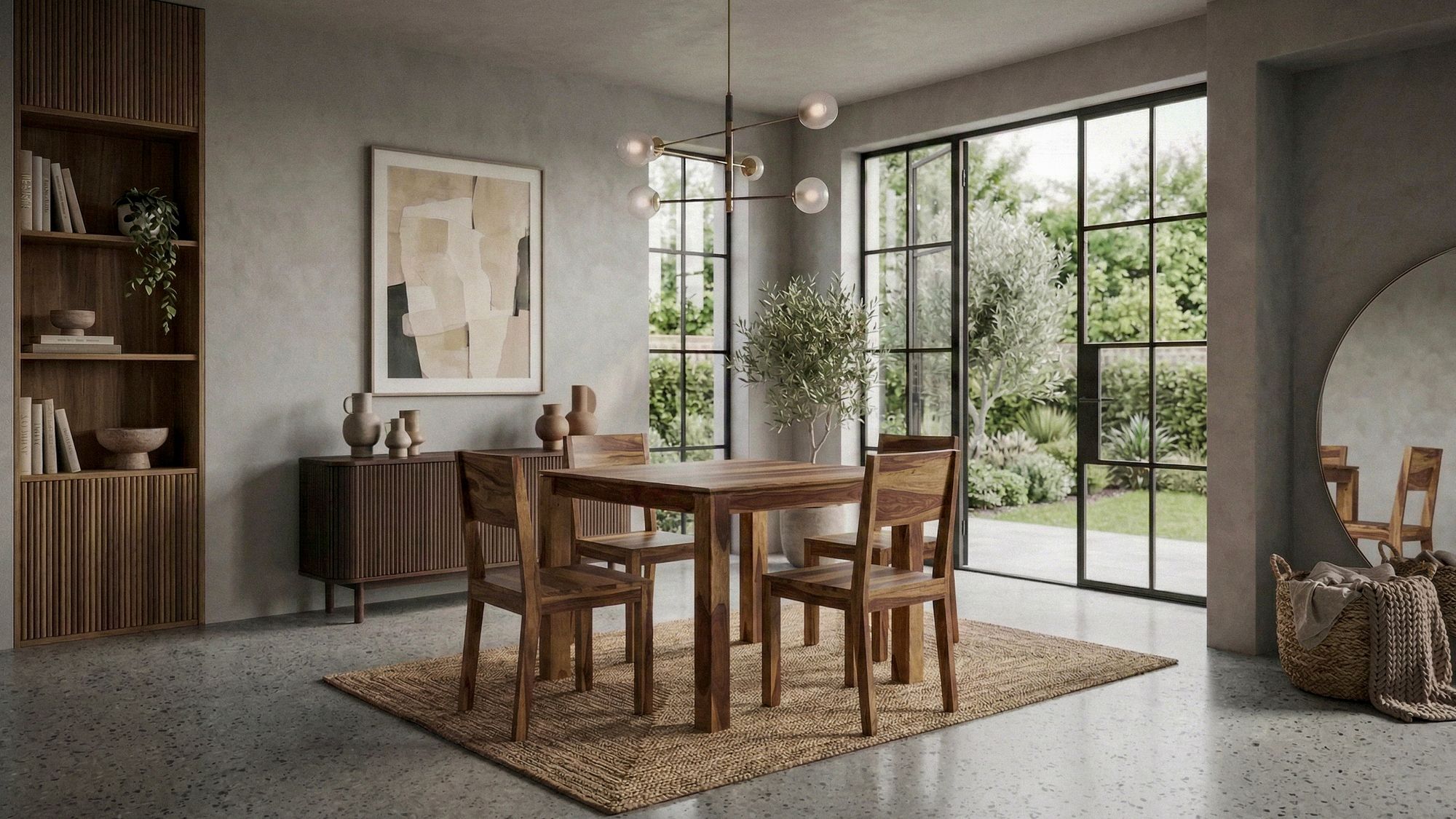 Esstisch Ronglan Sheesham Massivholz Braun 80 × 80 × 75 cm