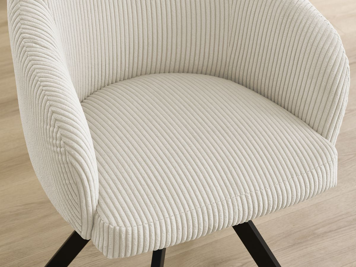 Bobochic Sophie Esszimmerstuhl 4er-Set mit Sternfuß Cordsamt Beige