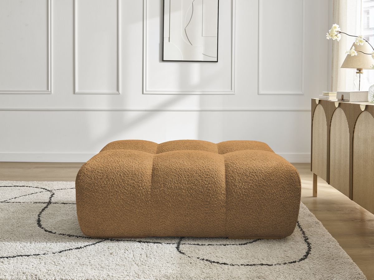 Bobochic Anakin Pouf Bouclé-Stoff Gelb