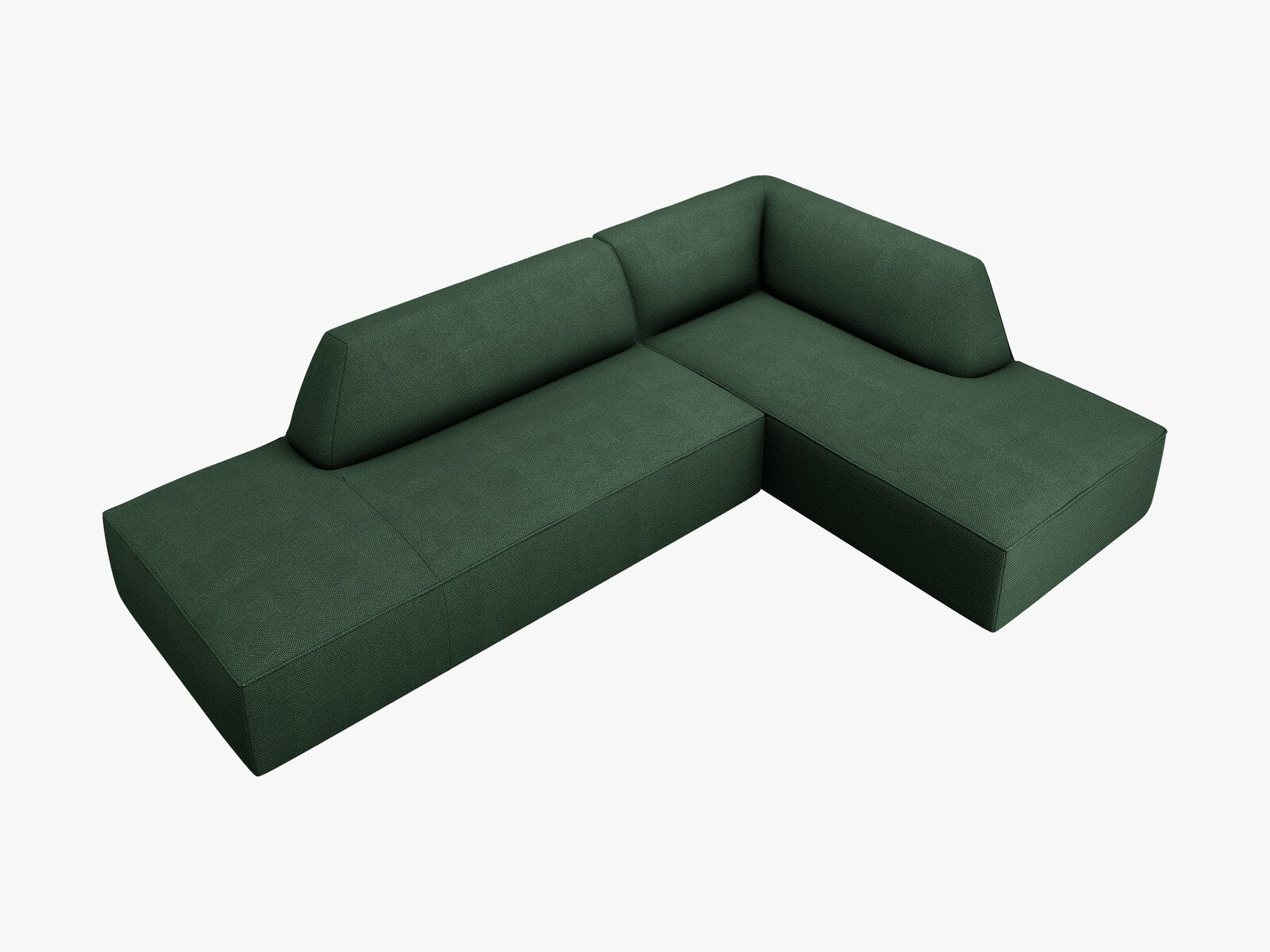 Micadoni Ecksofa Ruby 4-Sitzer Rechts Strukturierter Stoff Ottawa Grün