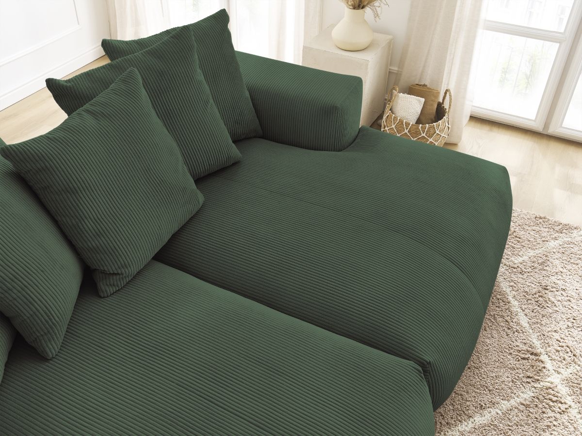Bobochic Voltaire Sofa 4-Sitzer 248 × 170 cm Cordsamt Grün