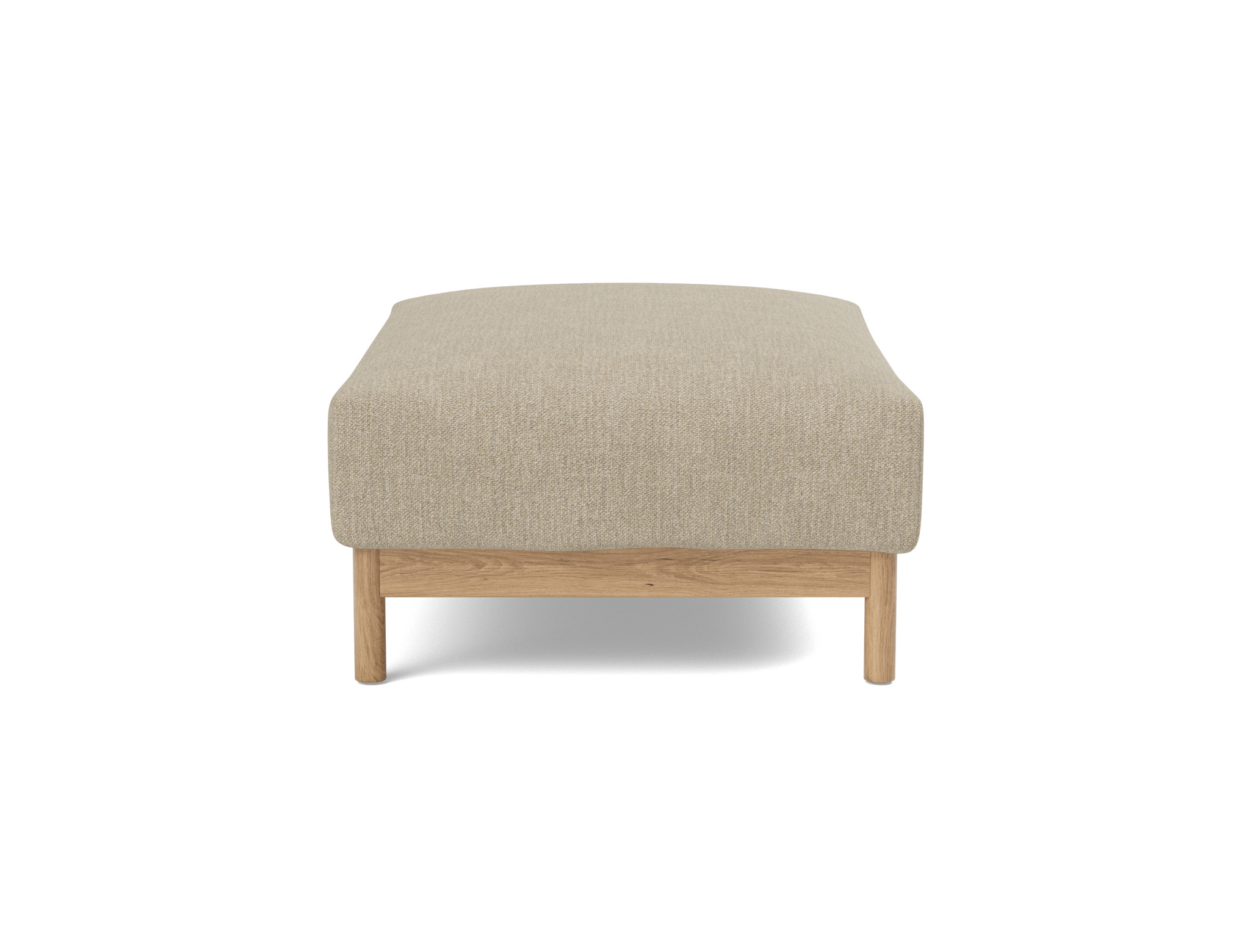 Hocker Malloy Strukturierter Stoff Taura 356-Sand Beine Eiche