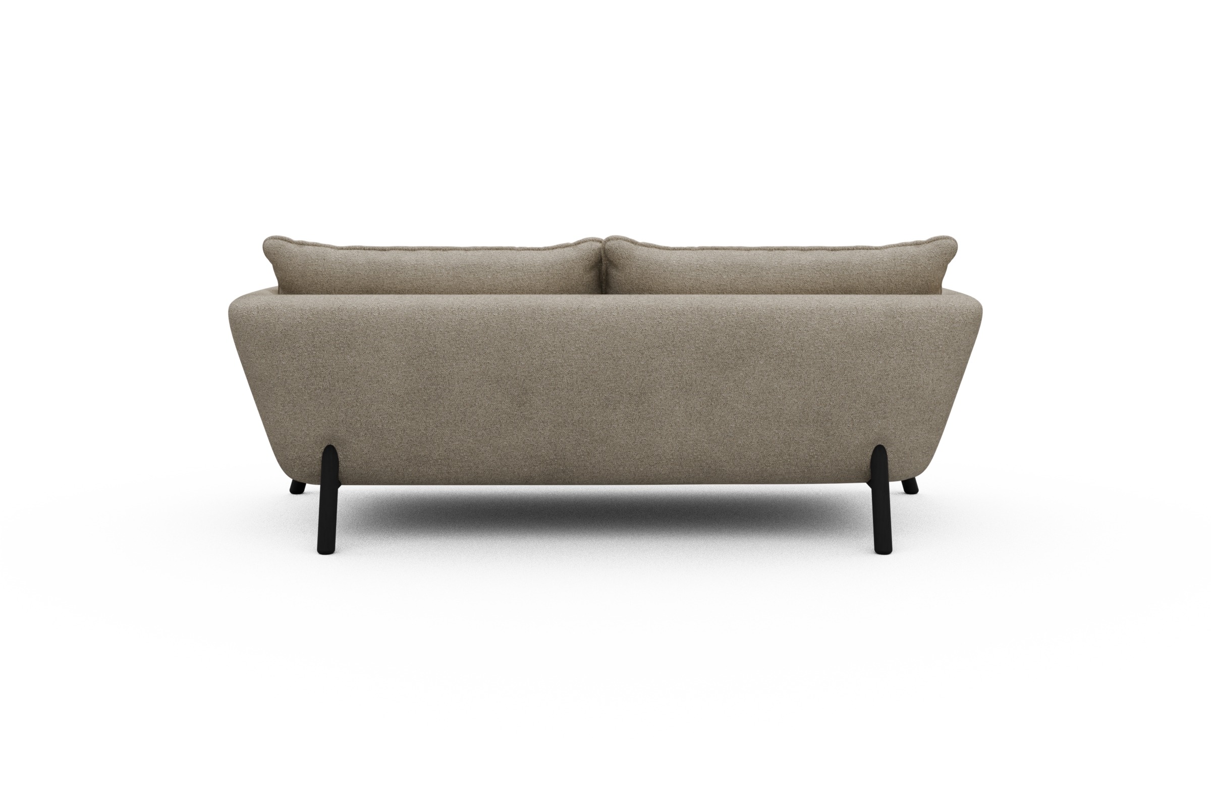 Sofa Emil PREMIUM 2-Sitzer Beinfarbe Eiche Schwarz Boucle-Beige