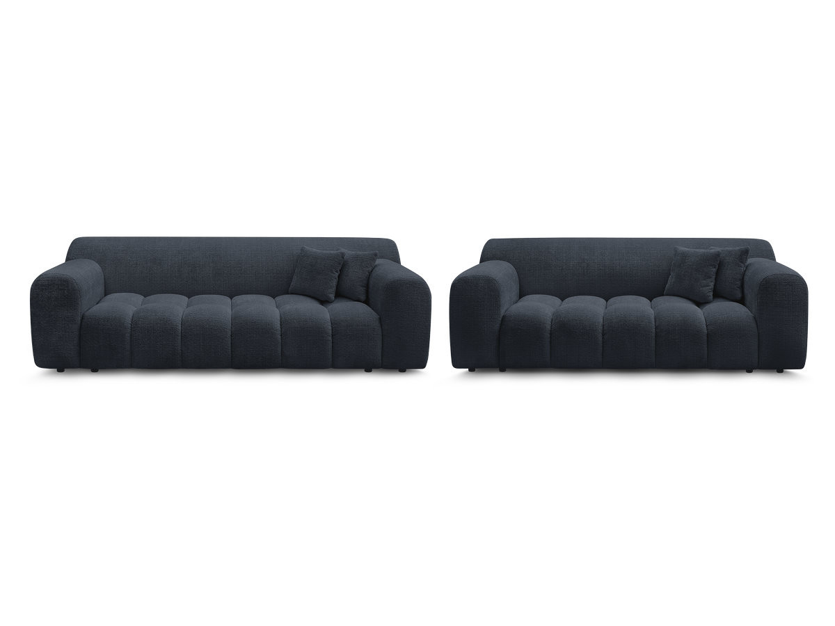 Bobochic Melisse Sofa 5-Sitzer Strukturstoff Blau
