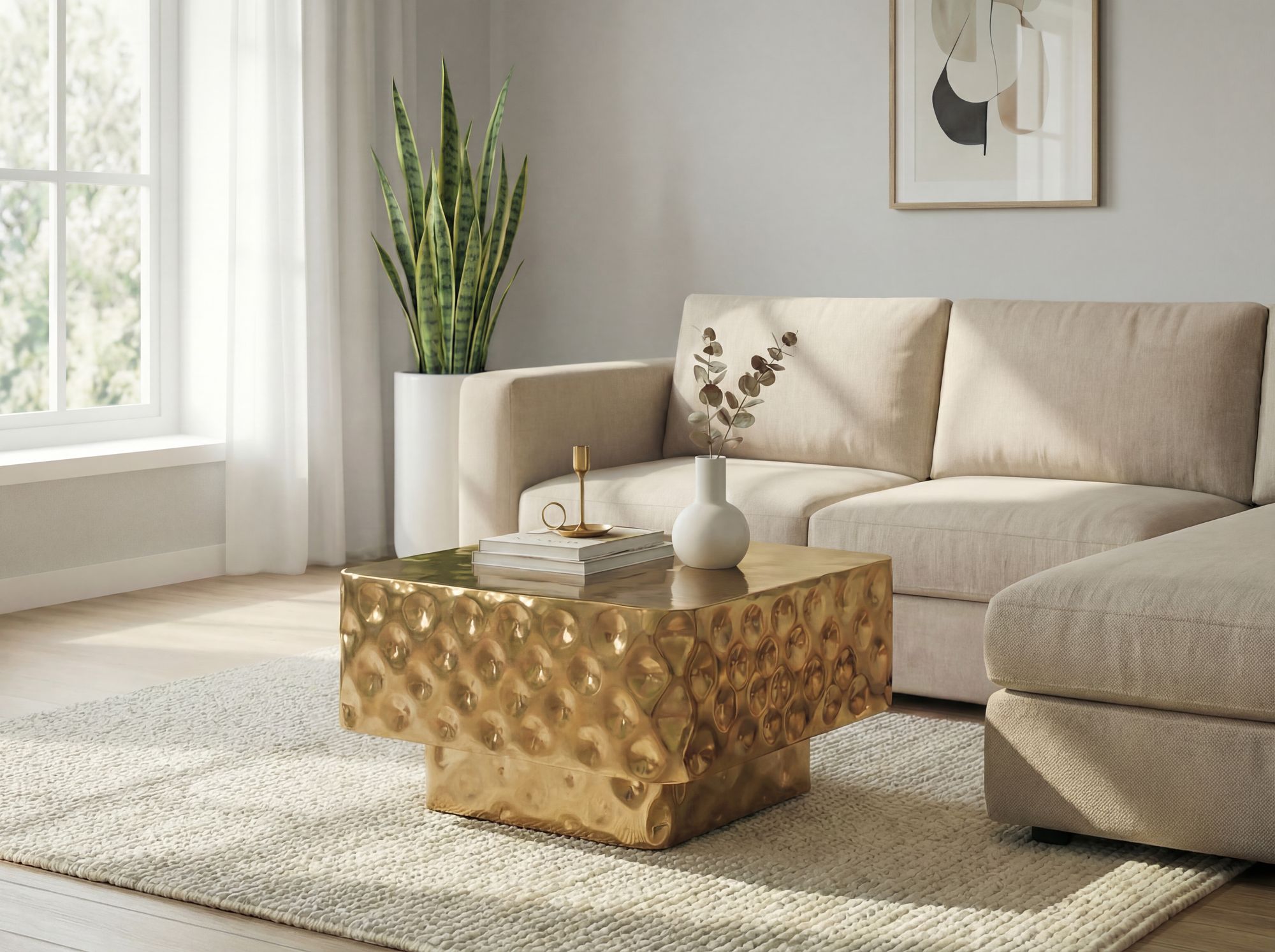 Couchtisch Lister Aluminium Gold 60 × 60 × 38 cm