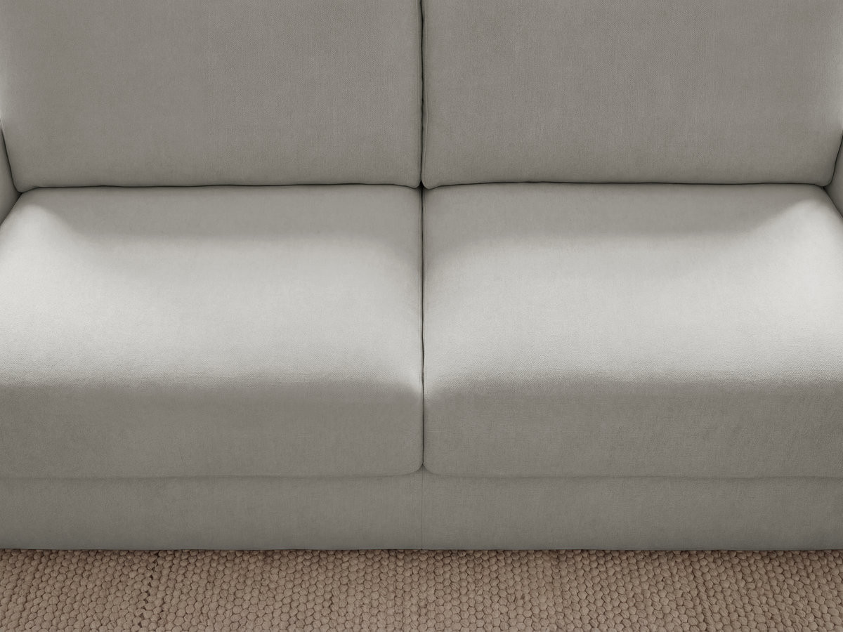 Bobochic Kenan Schlafsofa 3-Sitzer Stoff Hellgrau, Liegefläche 140 × 196 cm