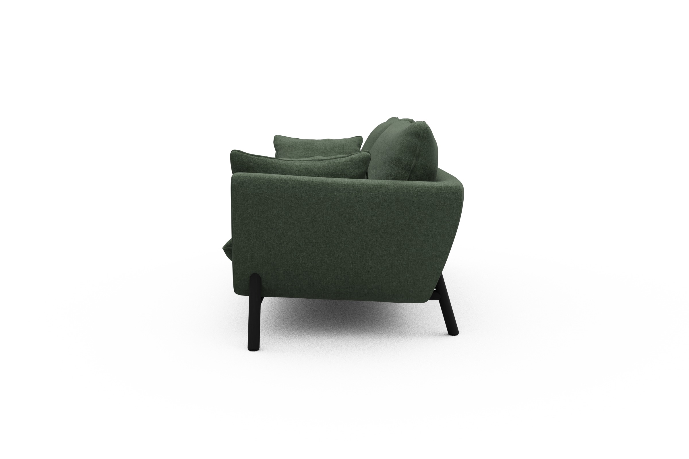 Sofa Emil 3-Sitzer Beinfarbe Eiche Schwarz Casone-Forest-Green
