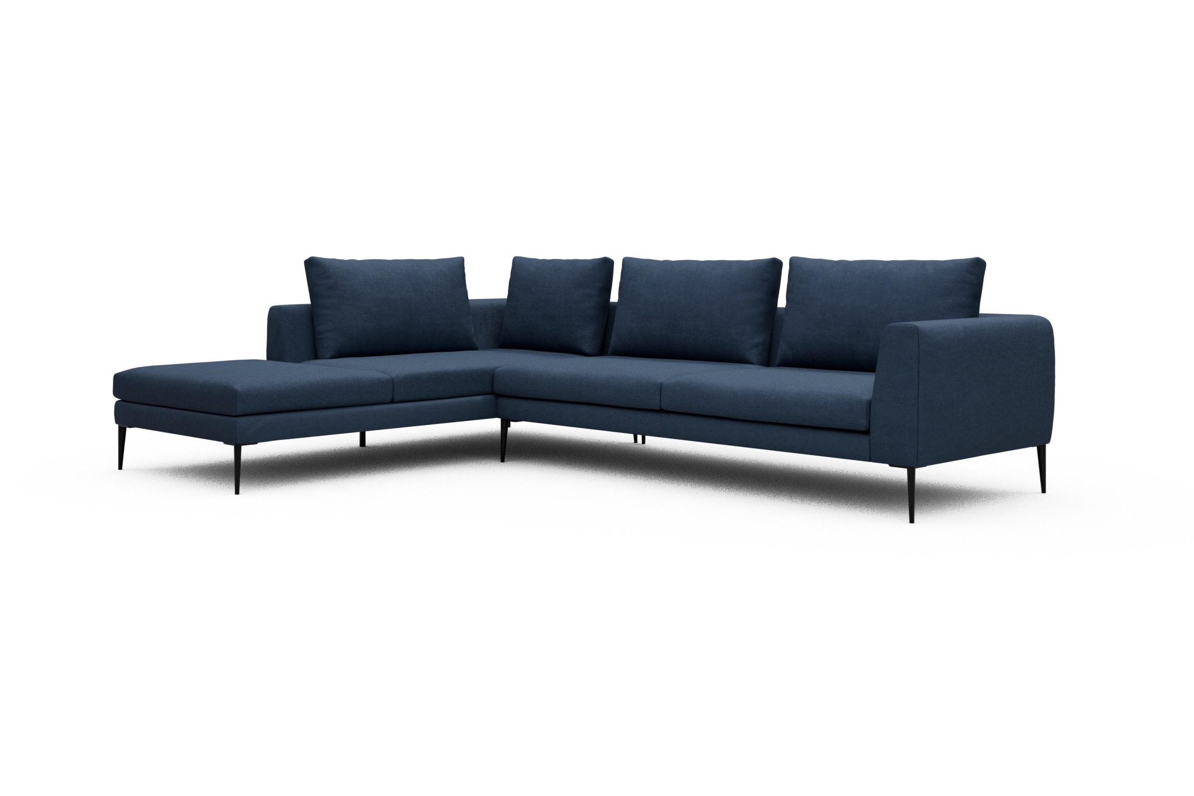 Ecksofa Paul Relax-Ecke rechts mit 3-Sitzer Weda-Blue