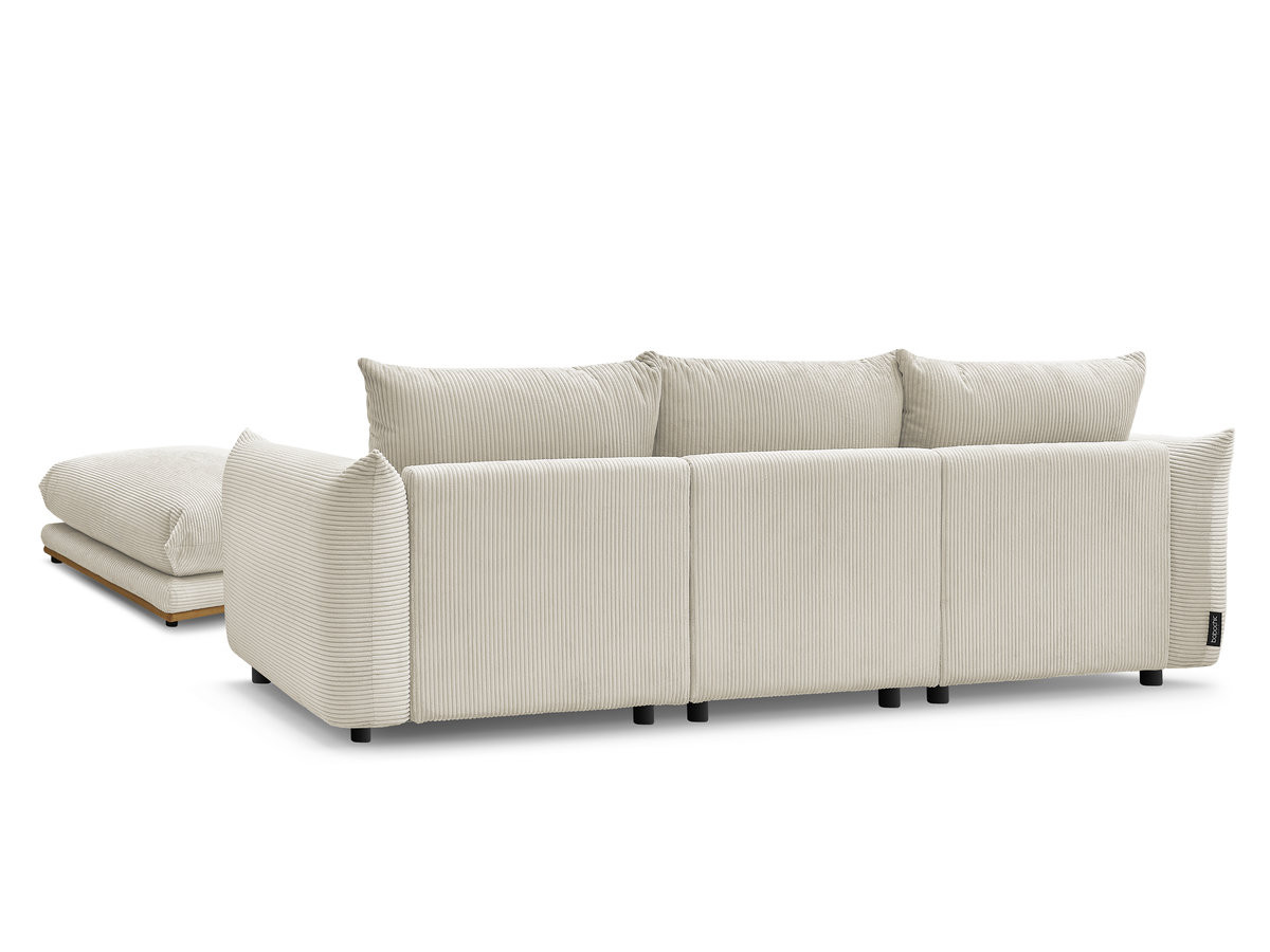 Bobochic Ernest Sofa 3-Sitzer mit Pouf 266 × 106 cm Cordsamt Beige