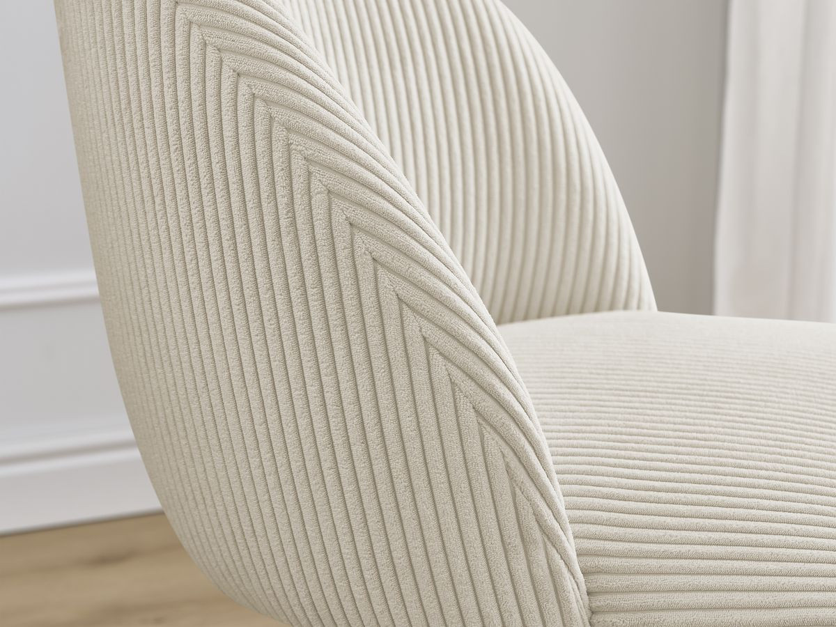 Bobochic Lalie Esszimmerstuhl 4er-Set mit Sternfuß Cordsamt Beige