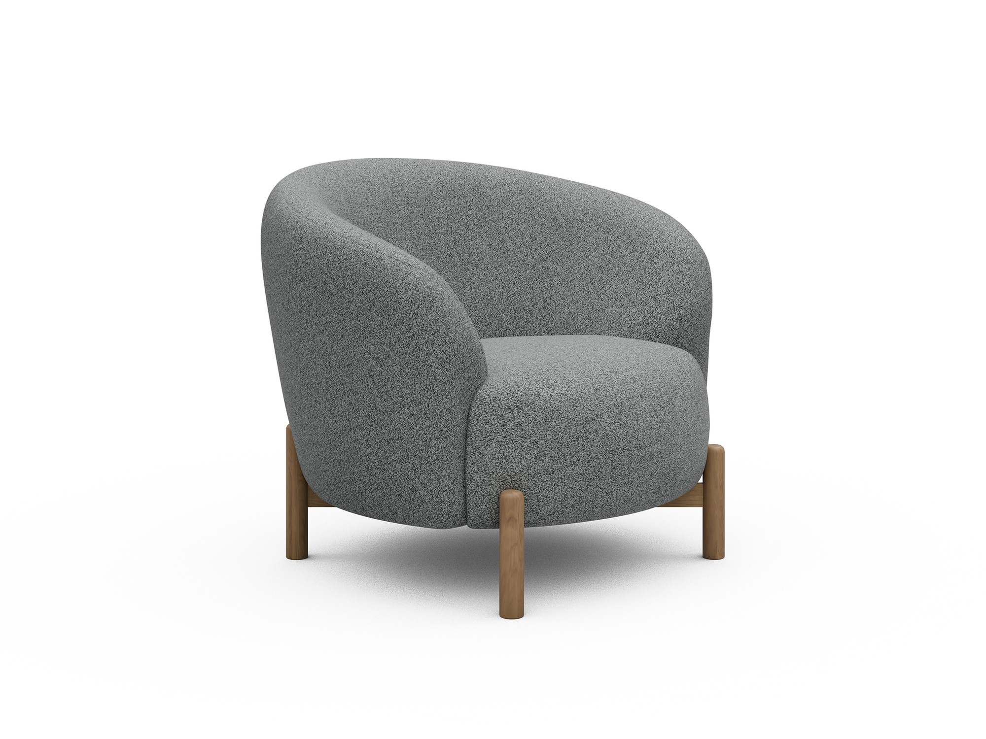 Sessel Ronda Holzbeine Eiche Natur Boucle Aivi 819-Gravel-Grey