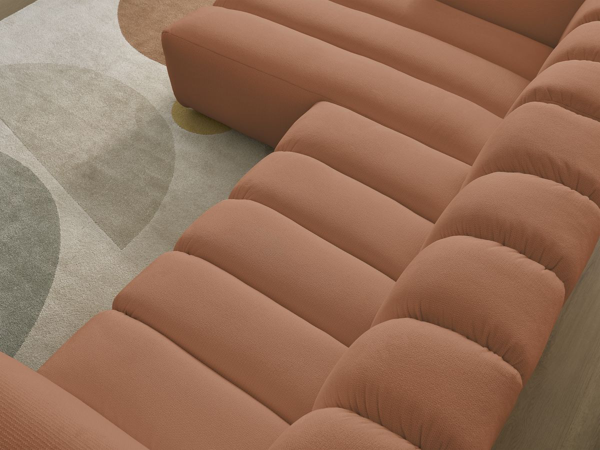Bobochic Talia Ecksofa Melange-Stoff Orange Ecke links