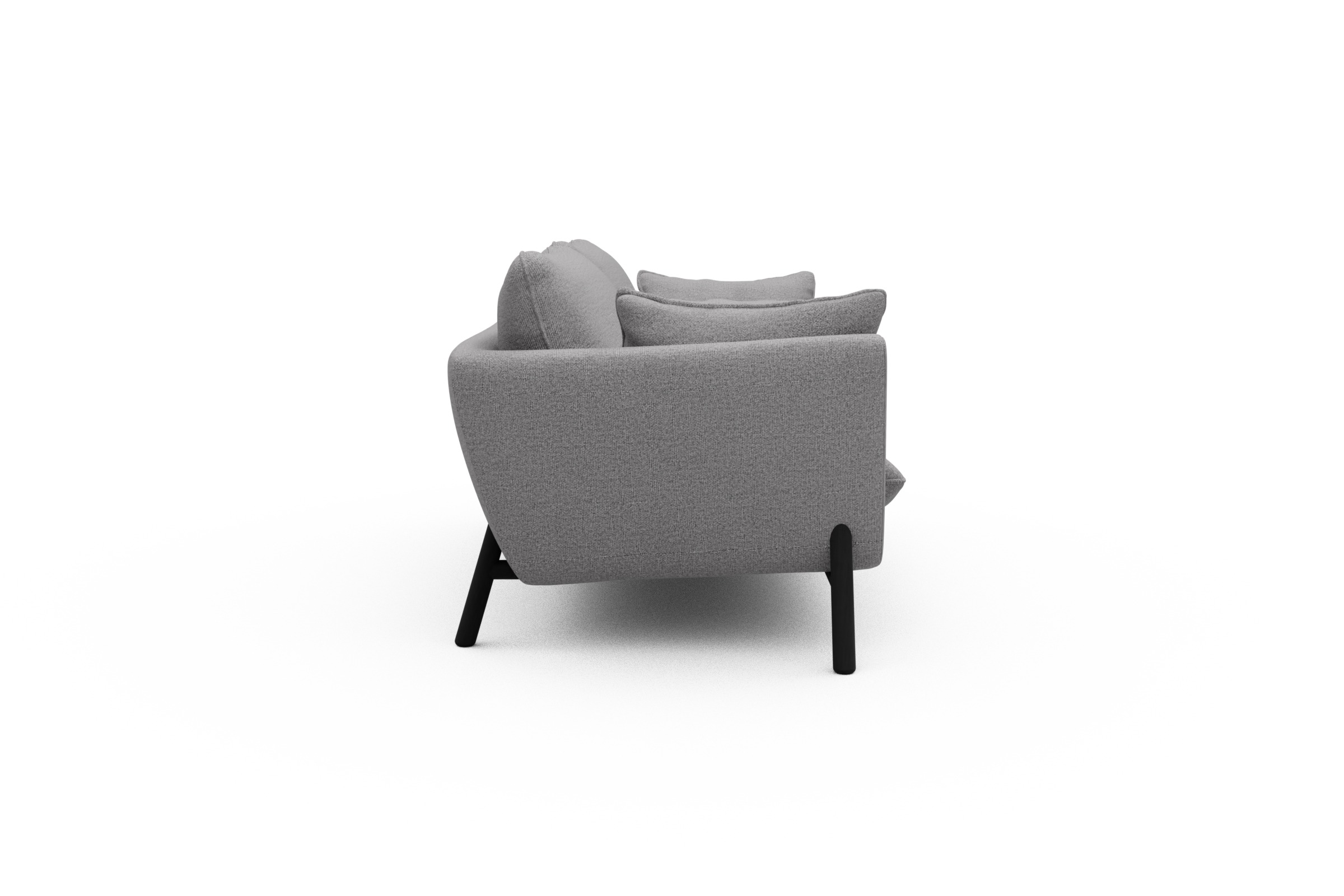 Sofa Emil 2-Sitzer Beinfarbe Eiche Schwarz Sama-Grey