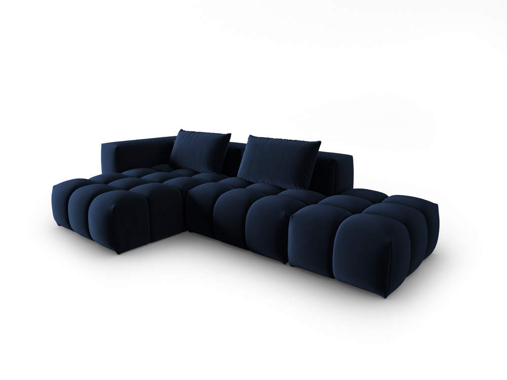 Cosmopolitan Design Ecksofa Verona 4-Sitzer offen Samt Casino Königsblau Links