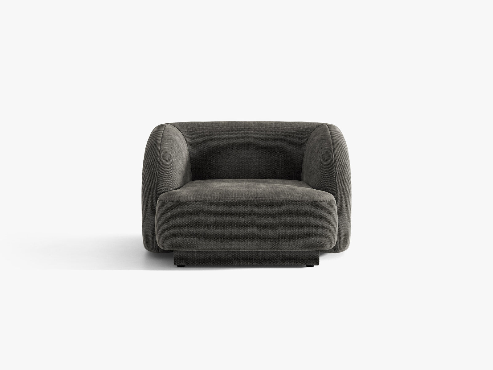 Micadoni Sessel Miley 1-Sitzer Chenille Eden Dunkelgrau