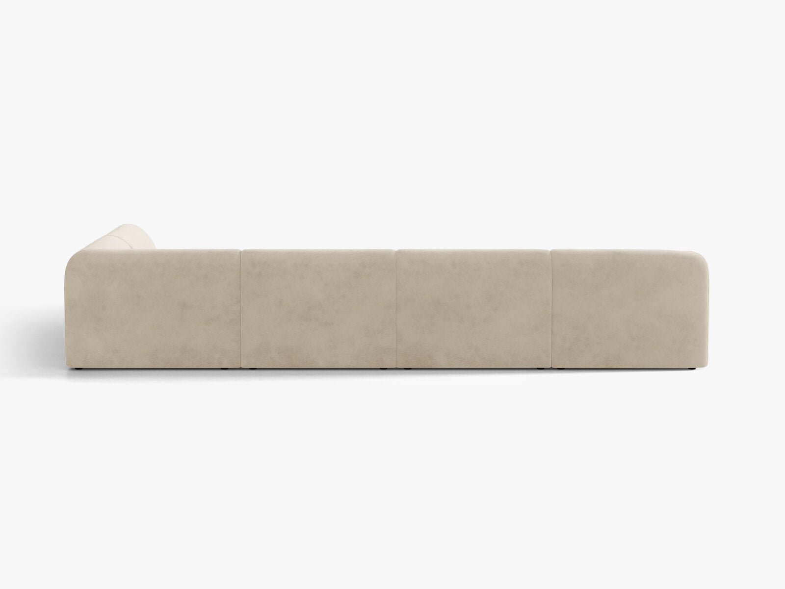Micadoni Panorama-Ecksofa Miley 6-Sitzer Rechts Samt Bluvel Dunkelbeige