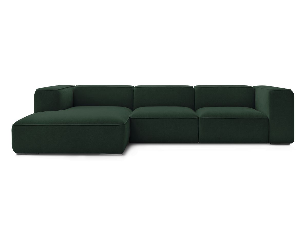 Bobochic Zephyr Ecksofa 349 × 165 cm Strukturstoff Grün Ecke links