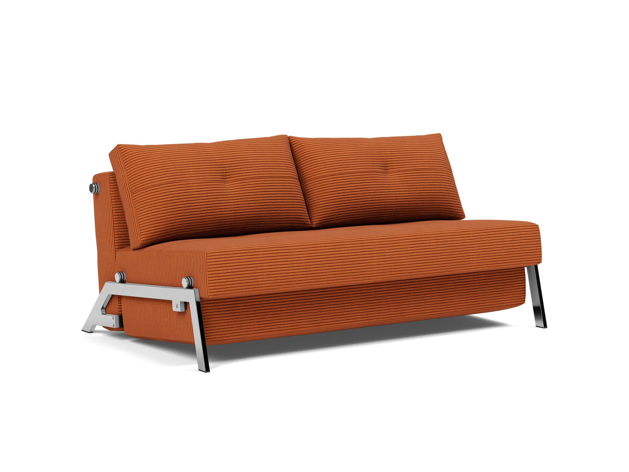 Schlafsofa Cubed 160 Kord Corduroy 595-Burnt-Orange Beine Chrom