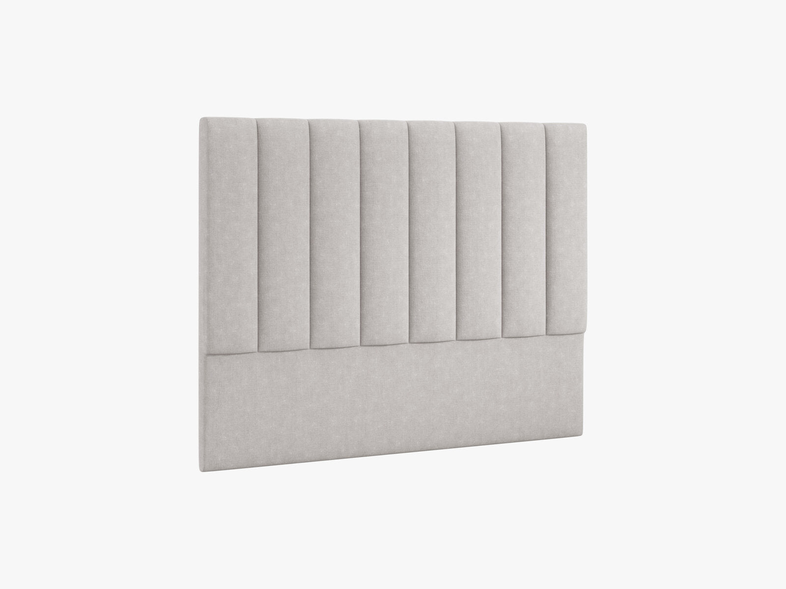 Micadoni Marl Samtiger Kopfteil 140 cm (H 120 cm) Strukturierter Stoff Liberty Hellgrau 160x120