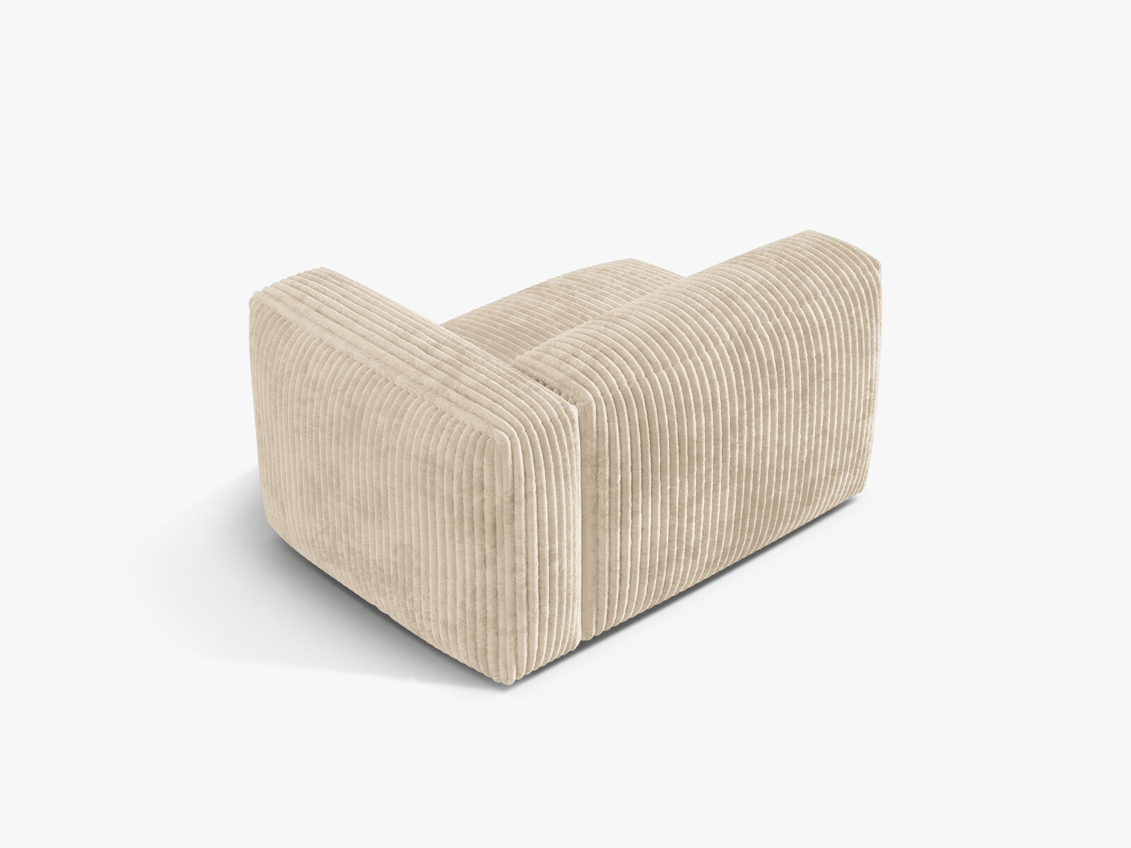 Micadoni Eckmodul Martina 1-Sitzer Rechts Kord Tilia Helles Beige