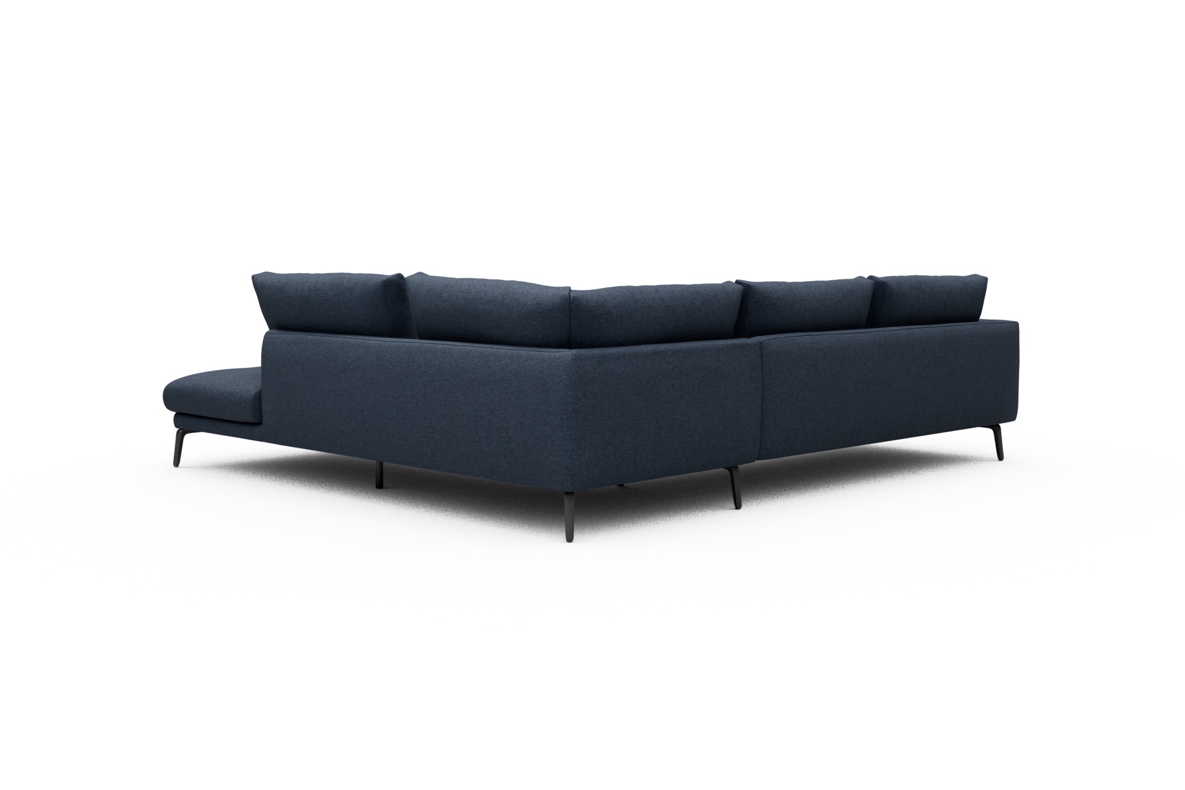 Ecksofa Karl Relax-Ecke rechts mit 2,5-Sitzer Sama-Deep-Blue