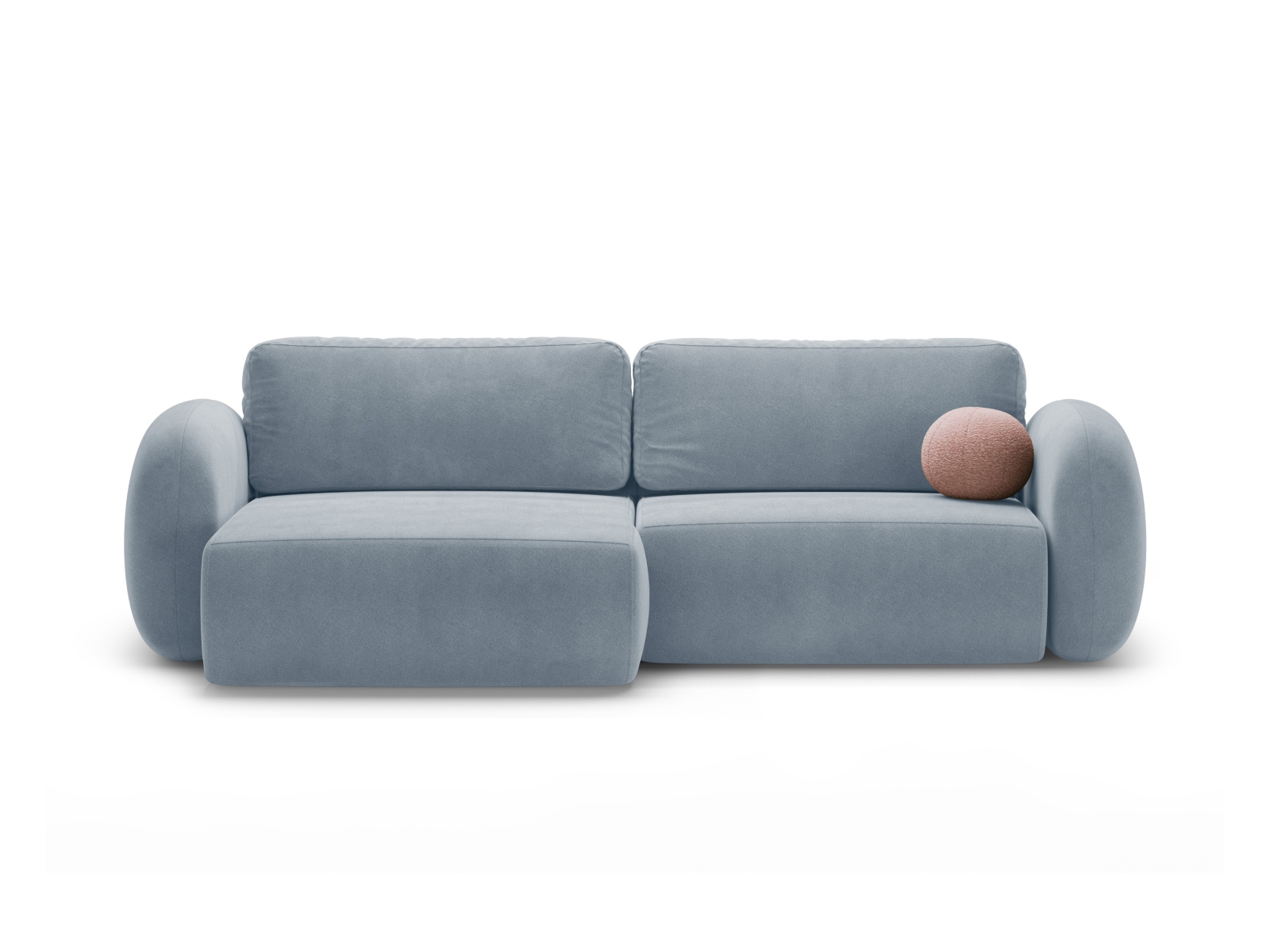 Cosmopolitan Design Wendbares Ecksofa Tonale 4-Sitzer mit Schlaffunktion und Bettkasten Samt Magic Velvet Blaugrau