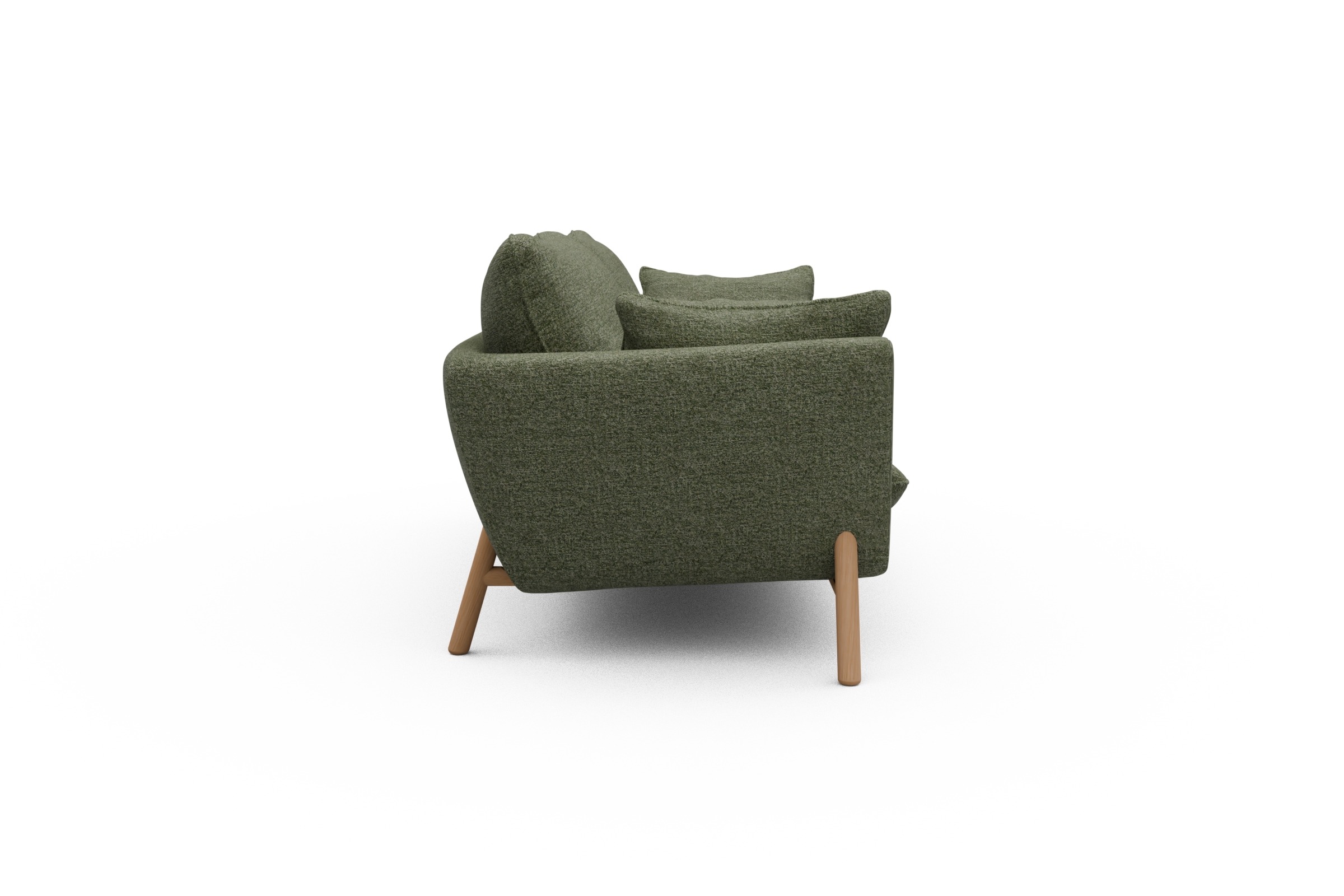 Sofa Emil 3-Sitzer Beinfarbe Eiche Natur Carreno-Vivid-Green
