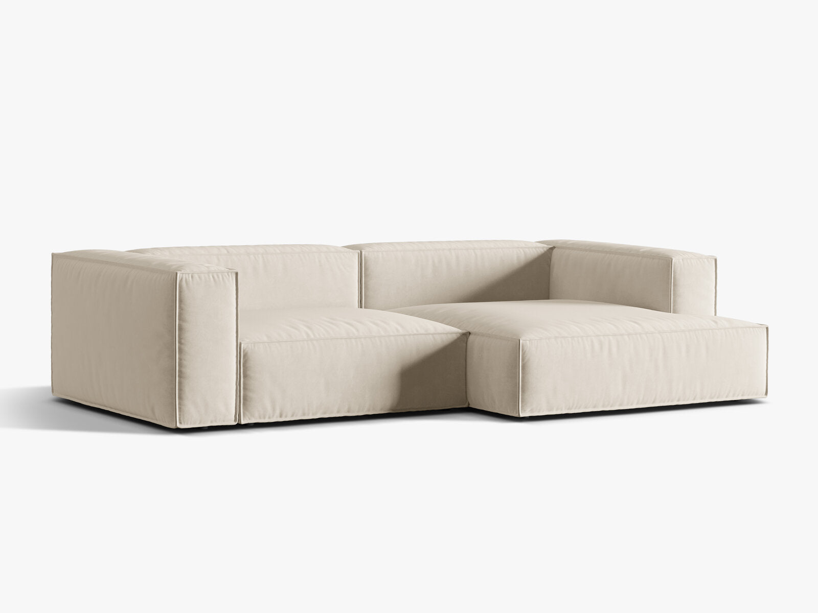 Micadoni Ecksofa Nuria 4-Sitzer Rechts Samt Beige