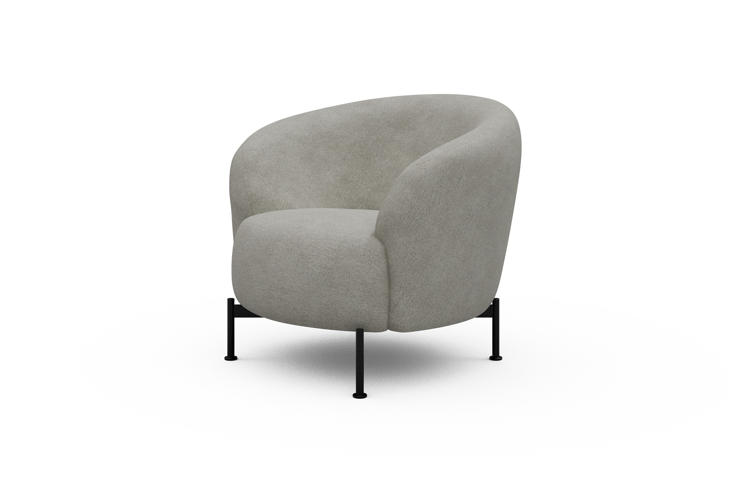 Sessel Ronda X-Metallgestell Schwarz Carreno-Moon-Stone-White