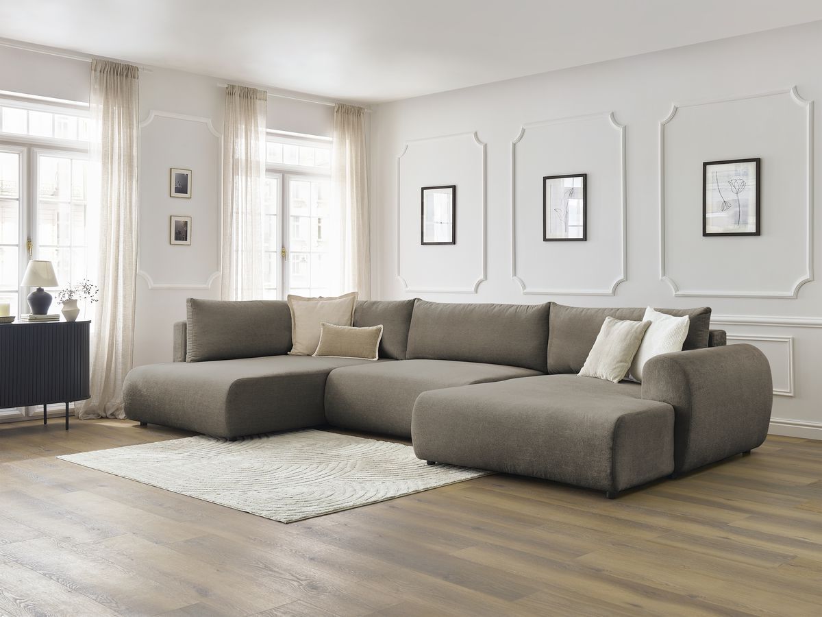Bobochic Lucien Wohnlandschaft Stoff Taupe Ecke rechts
