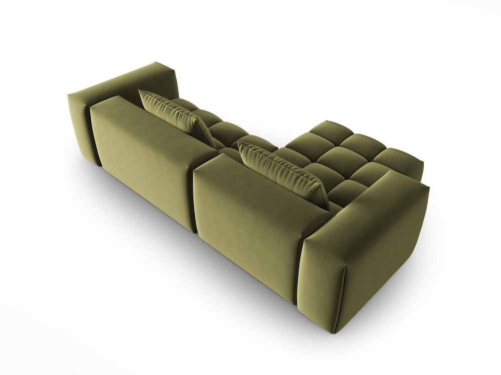 Cosmopolitan Design Ecksofa Verona 3-Sitzer Samt Casino Hellgrün Links