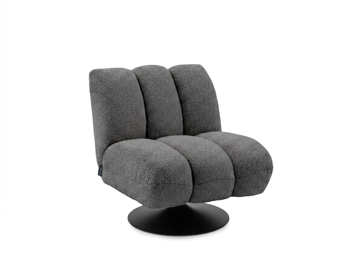 Bobochic Janissaire Sessel 79 × 89 cm Bouclé-Stoff Dunkelgrau