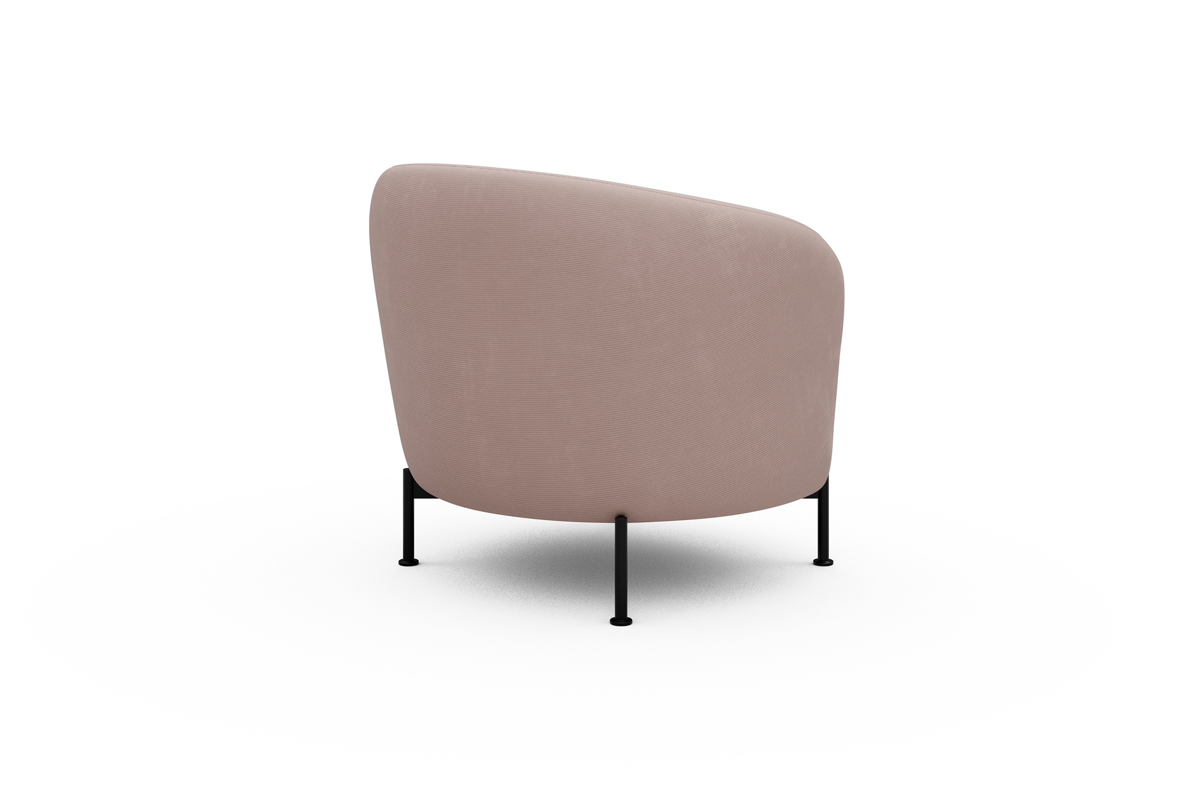Sessel Ronda X-Metallgestell Schwarz Cordufine-Blush