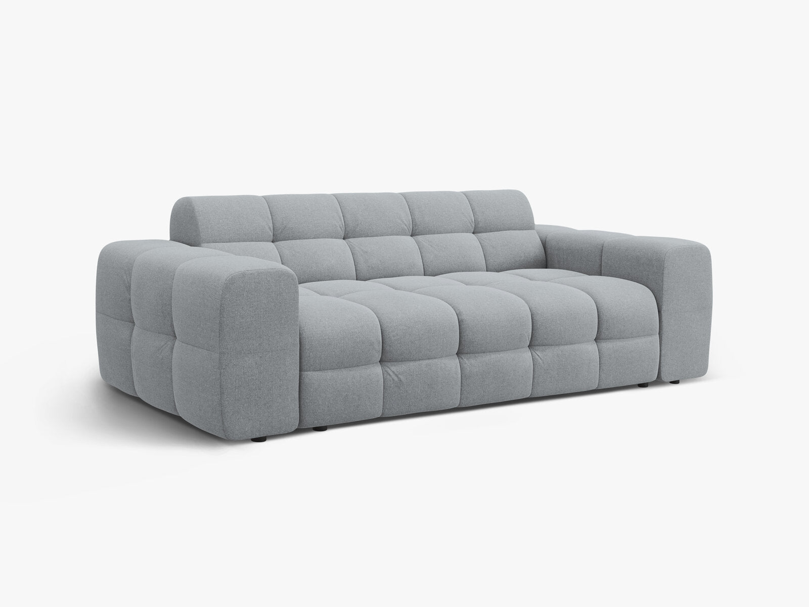 Micadoni Sofa Kendal 3-Sitzer Strukturierter Stoff Platinum