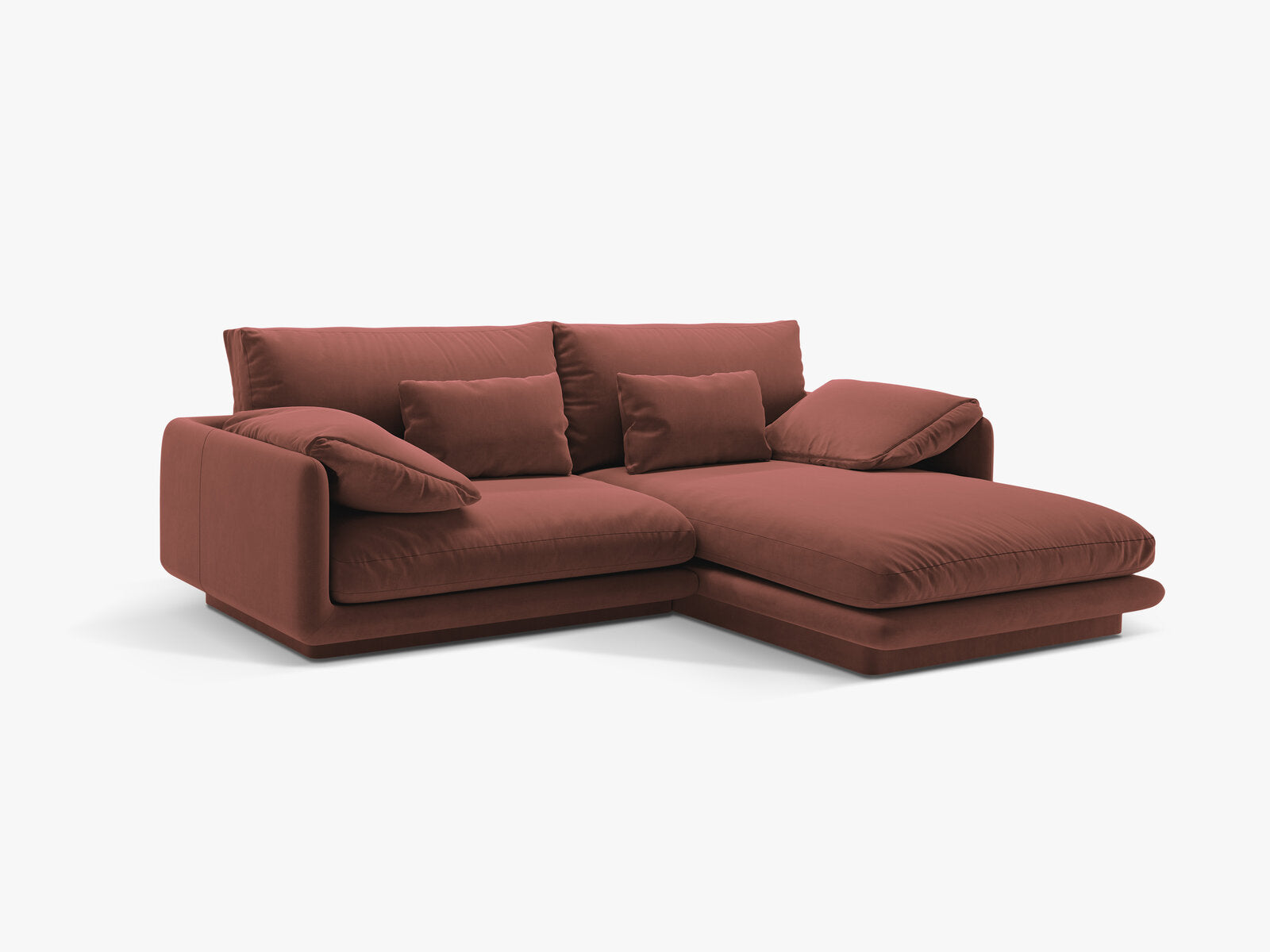 Micadoni Ecksofa Torino 3-Sitzer Rechts Samt Cuoio