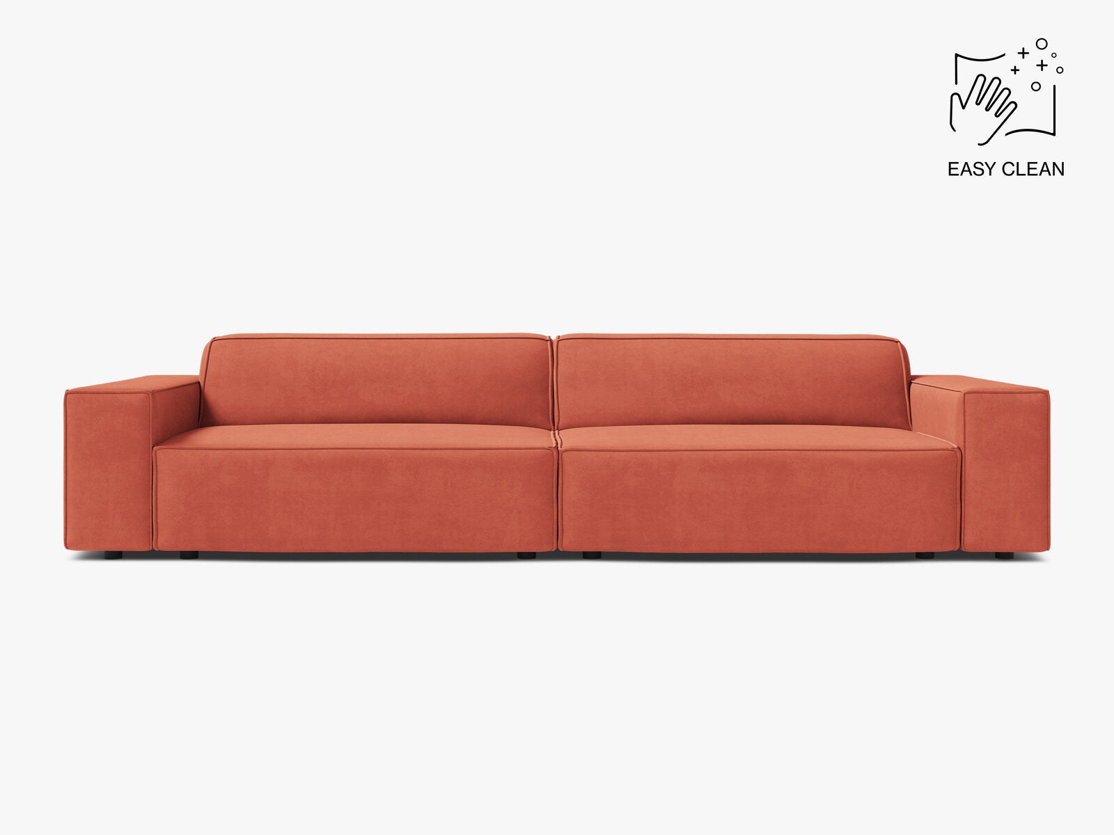 Micadoni Sofa Jodie 4-Sitzer Samt Venus Koralle