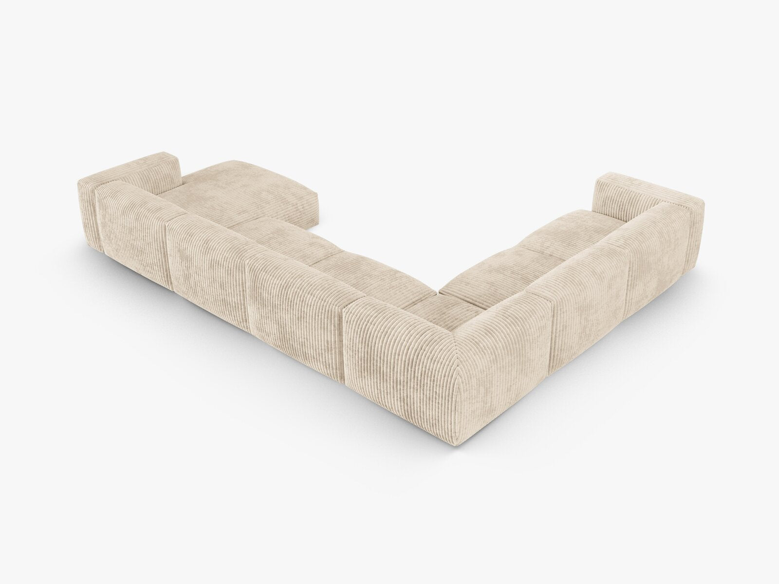 Micadoni modulares Ecksofa XL Martina 6-Sitzer 90cm Sitztiefe Links Kord Tilia Helles Beige