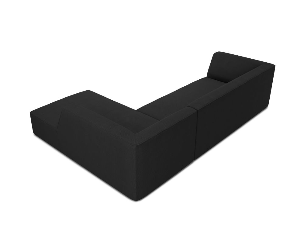 Cosmopolitan Design Ecksofa Siena 4-Sitzer Strukturierter Stoff Ottawa Schwarz Rechts