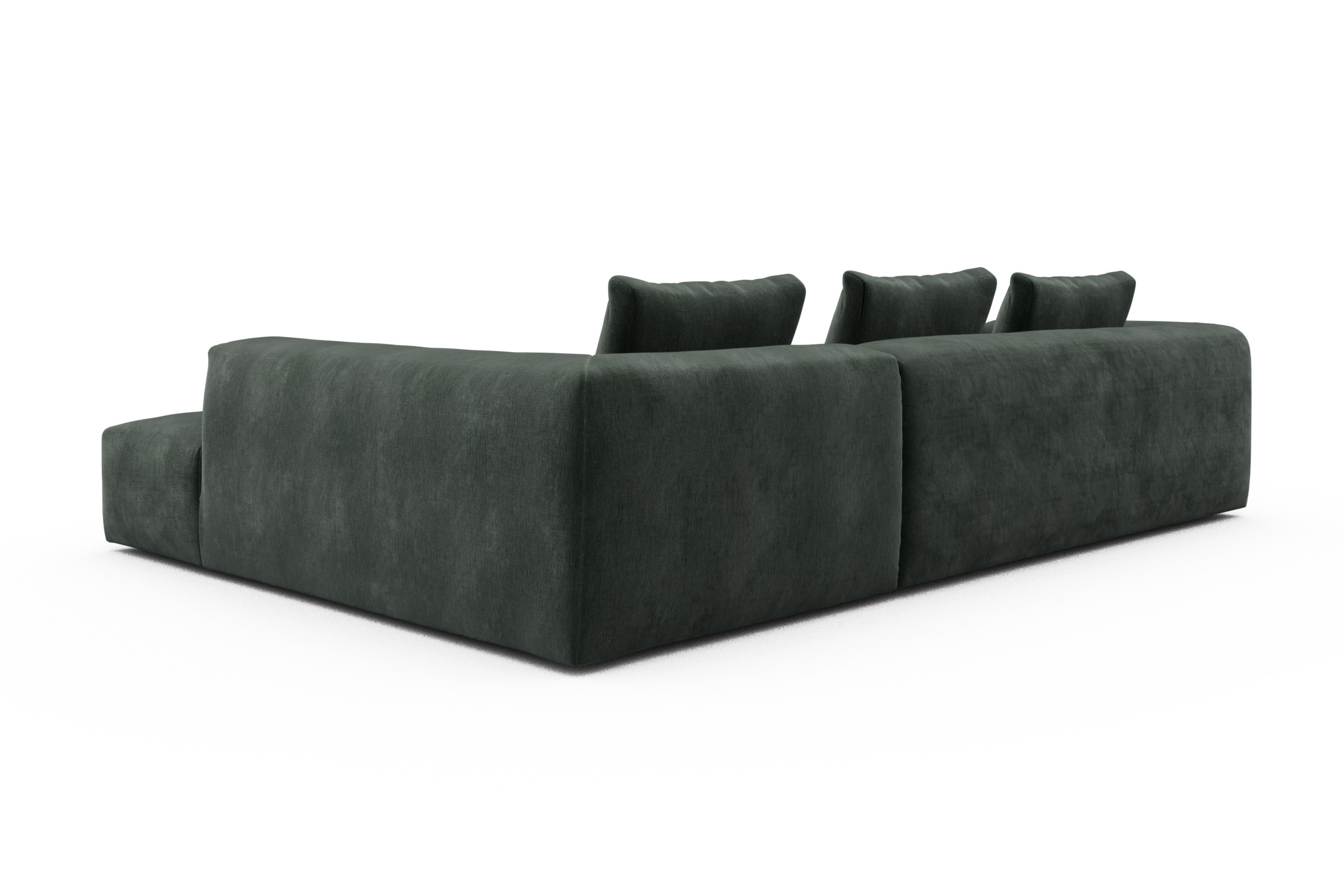 Ecksofa Fred Relax-Ecke rechts mit 2,5-Sitzer Smooth-Laurel-Green