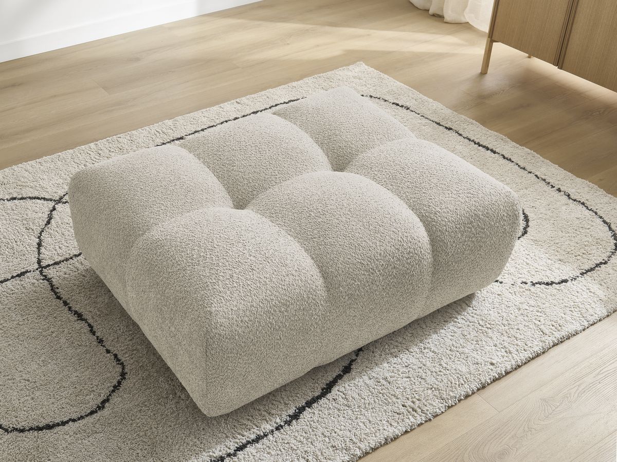Bobochic Anakin Pouf Bouclé-Stoff Beige