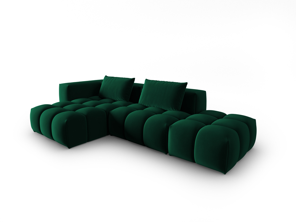 Cosmopolitan Design Ecksofa Verona 4-Sitzer offen Samt Casino Flaschengrün Links