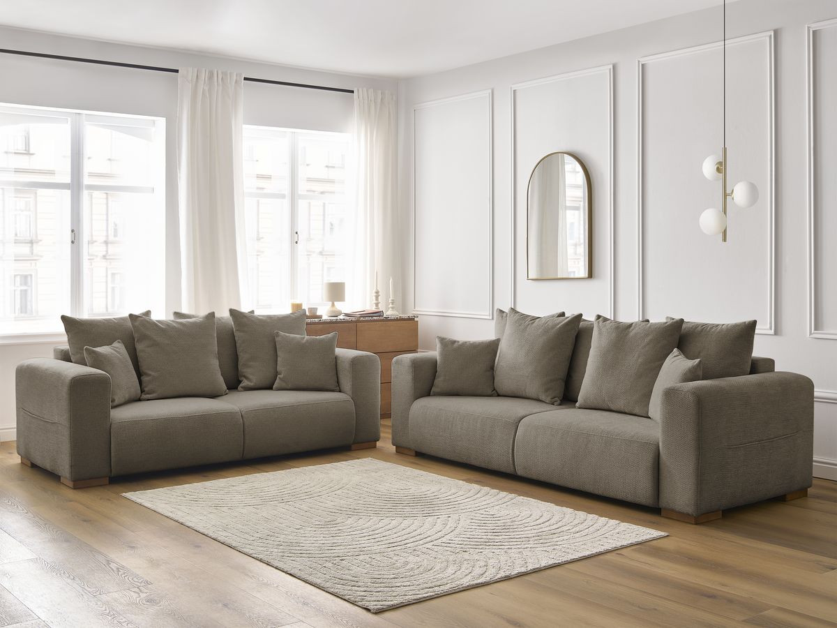 Bobochic Sidonie Sofa 5-Sitzer Melange-Stoff Taupe