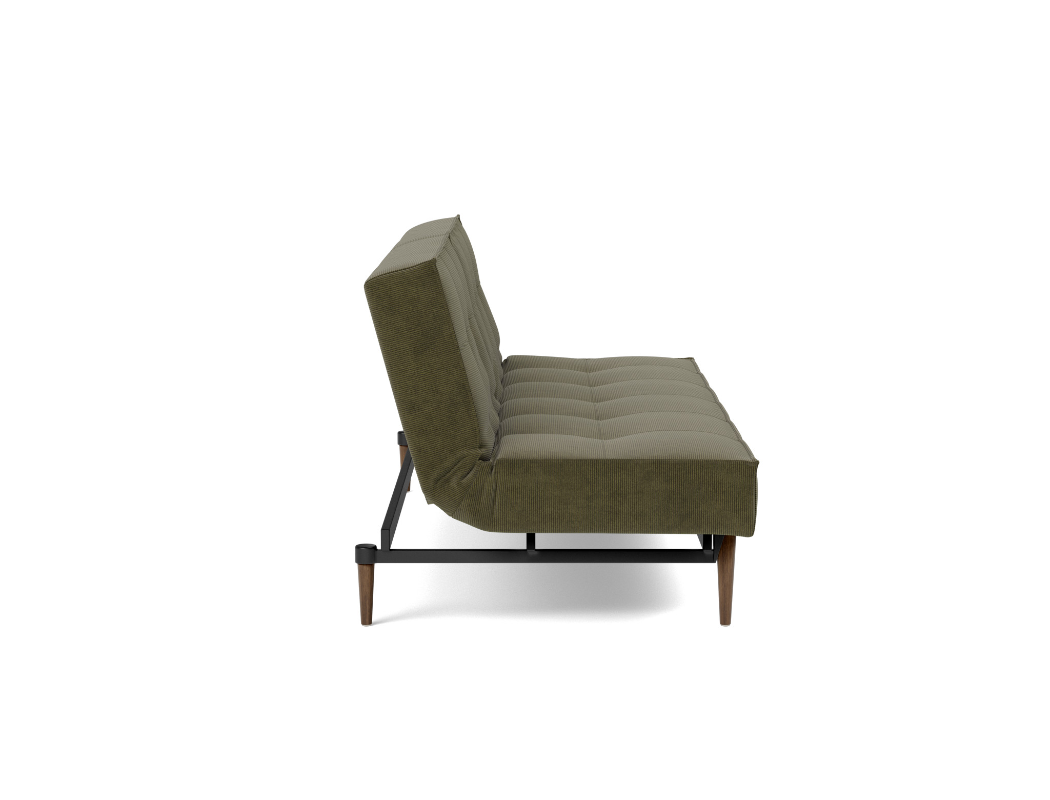 Schlafsofa Splitback Kord Cordufine 316-Pine-Green Beine Styletto Eiche dunkel