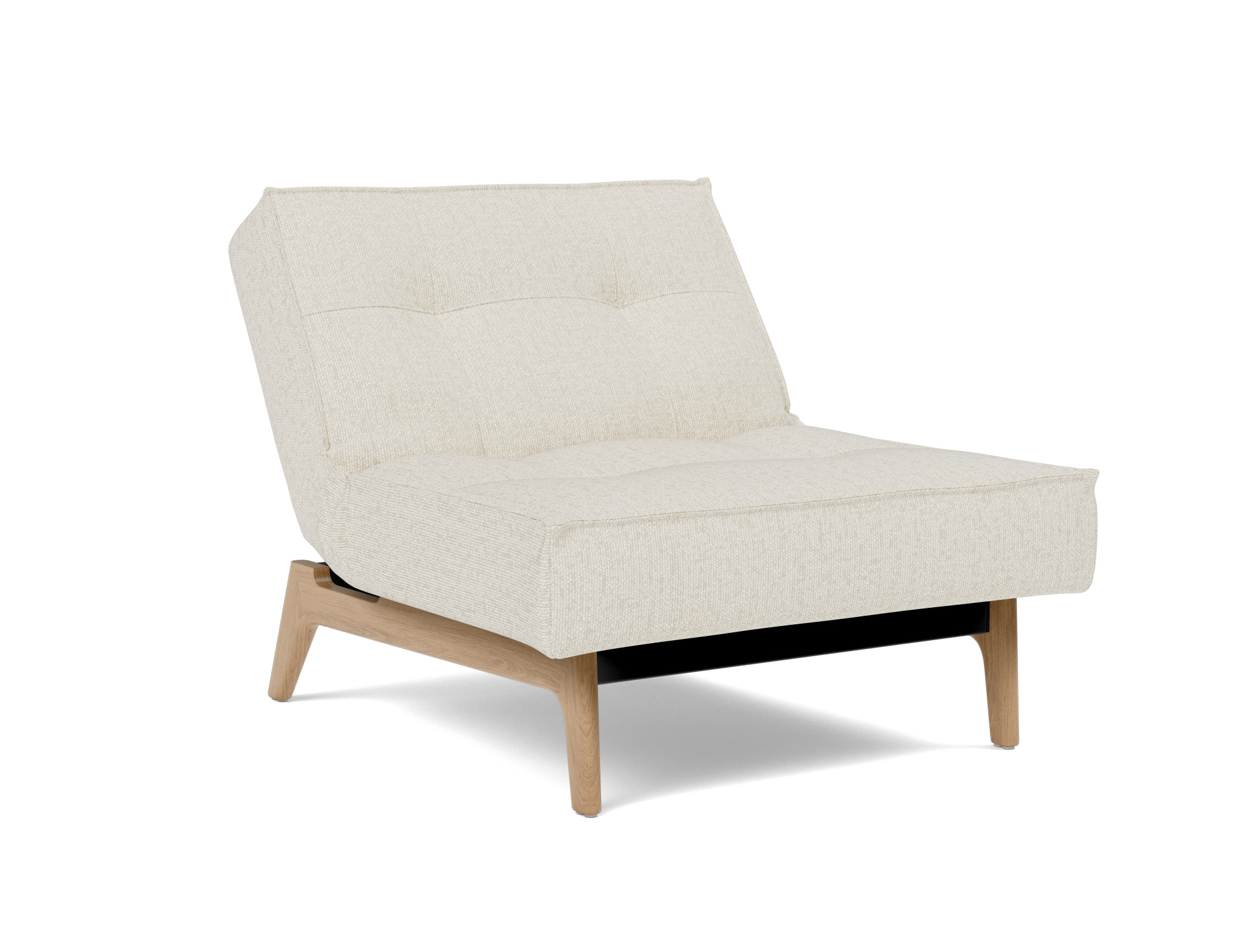 Sessel Splitback Boucle Skandi 531-Off-White Beine Eiche