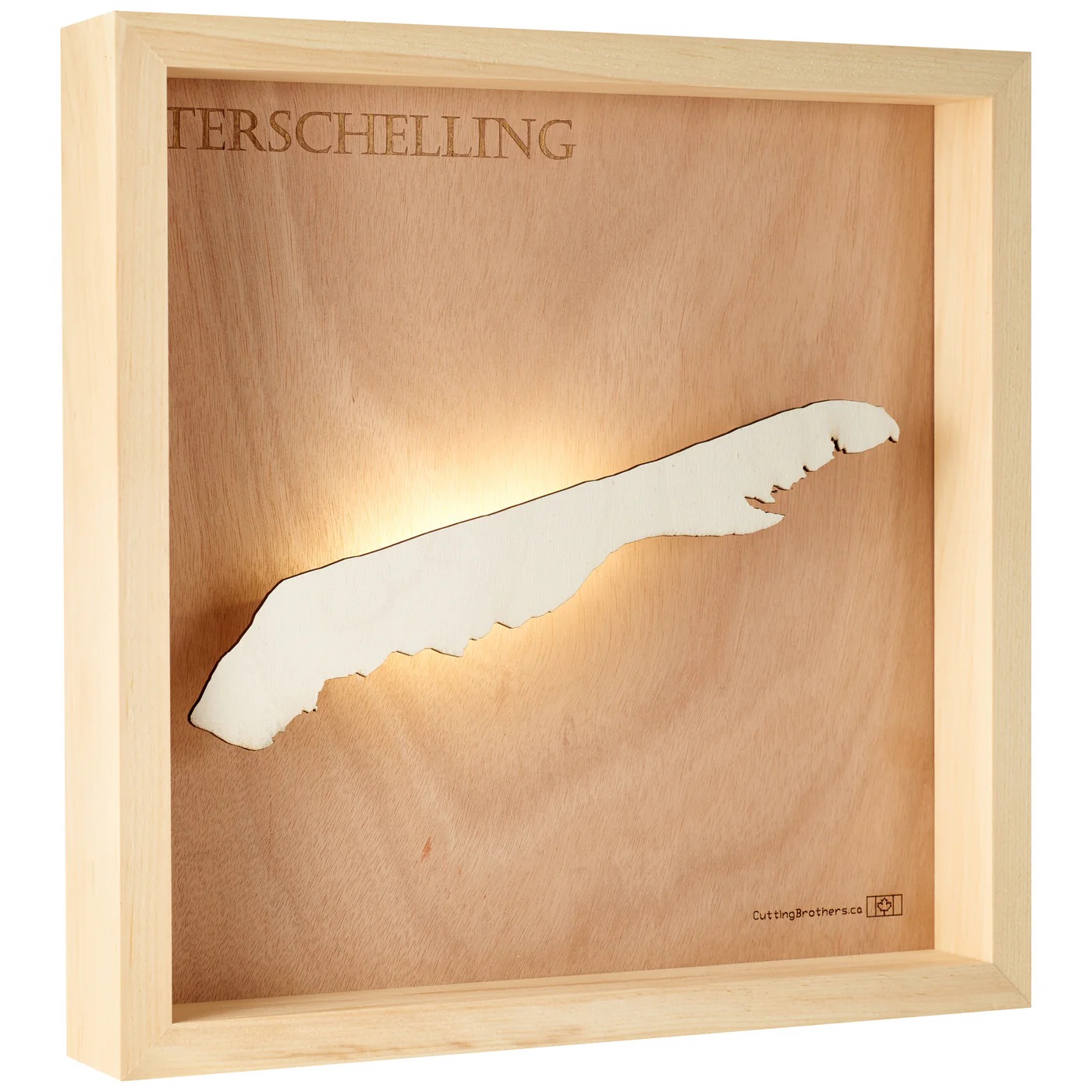 Cutting Brothers LED Licht Terschelling 3D Insel Holz Karte