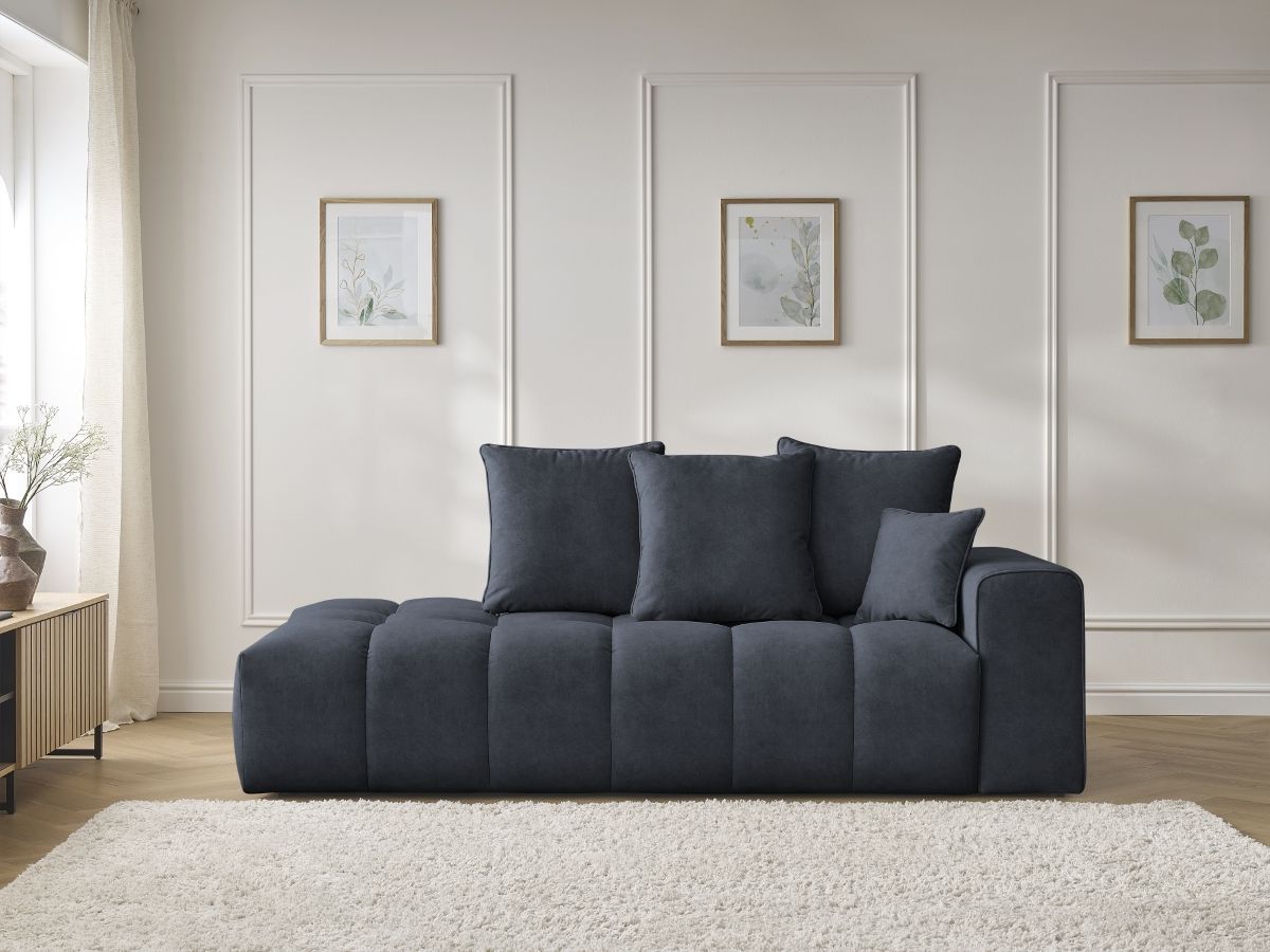 Bobochic Mont-blanc Sofa 4-Sitzer Samt Dunkelblau Armlehne rechts