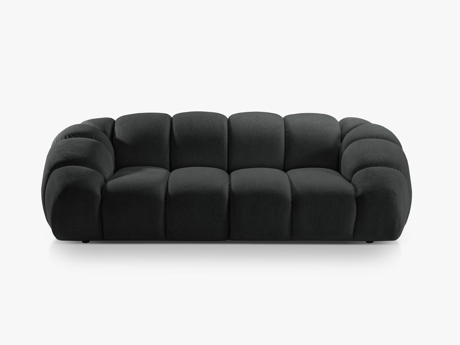 Micadoni Sofa Diana 3-Sitzer Strukturierter Samt Bubble Anthrazit