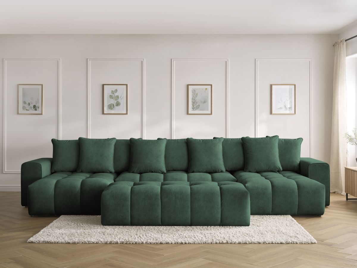 Bobochic Mont-blanc Wohnlandschaft mit Pouf Samt Grün